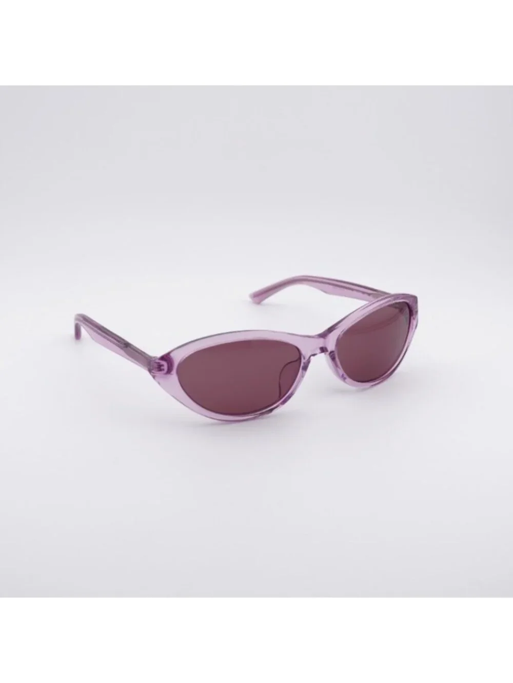 Balenciaga BB0404SK 004 Sunglasses Shiny Violet Cat Eye Frame, Violet Lenses